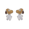 Niedliche Ohrringe mit Halbedelsteinen im Cartoon-Snoopy-Stil für 1,2–1,7 $