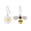 Vorrätig: Mehrfarbige Ohrringe mit Honigbiene und Blumen1,6–2,1 $