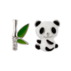 Entzückende Pandan- und Bambus-Emaille-Ohrringe1,3–1,8 $