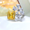 Besonders Ring mit gelbem Bohrer-Edelstein RTB019