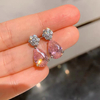 Modische Bling-Kristall-Rosa-Ohrringe ETB032