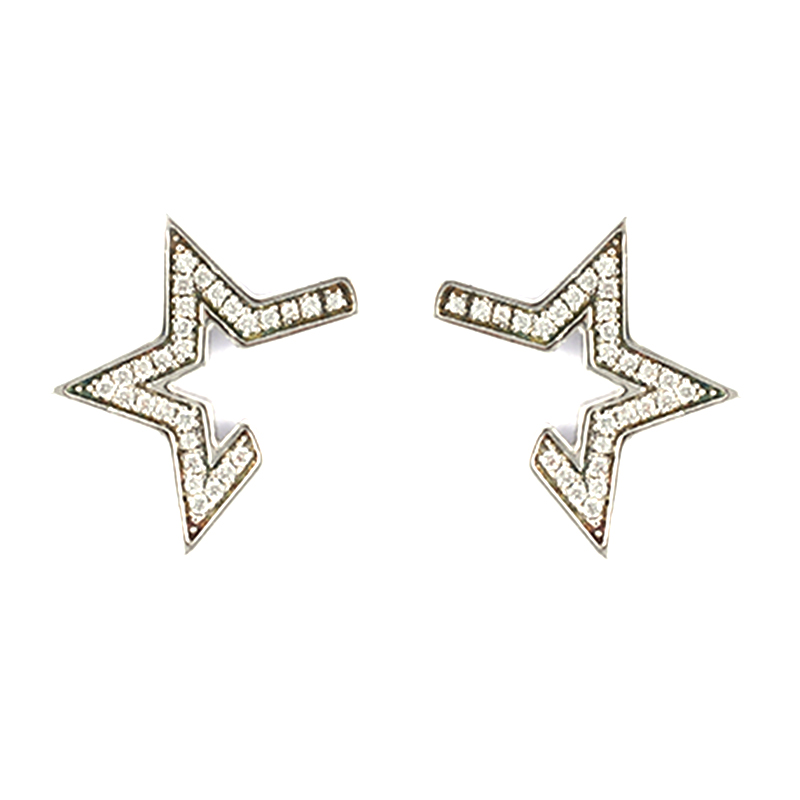 Offene Pentagramm-Ohrringe mit Zirkonia