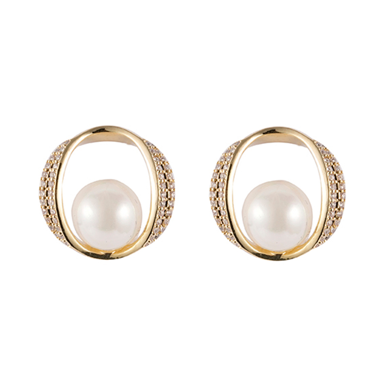 Einfache Perlen-Cz-Ohrringe auf Lager: 1,85–2,35 $