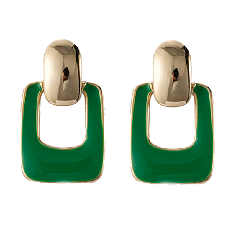 Vorrätige frische grüne Emaille-Ohrringe