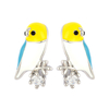 Mehrfarbige Emaille-Ohrringe mit Vogeldekor1,1–1,6 $