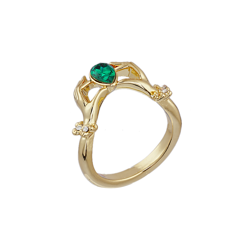 Smaragd-Glaskristall-Ring