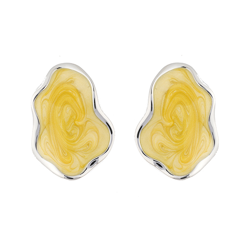 Vorrätig: Gelbe Emaille-Ohrringe1,1–1,6 $