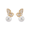  Ohrringe mit Schmetterling und Perle, verhandelbar zwischen 1,46 und 1,86 $