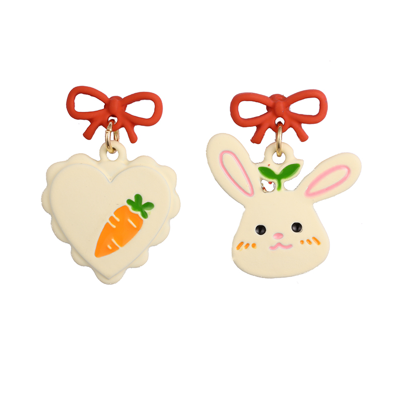 Mehrfarbige Ohrringe mit Kaninchen und Karotten1,1–1,6 $